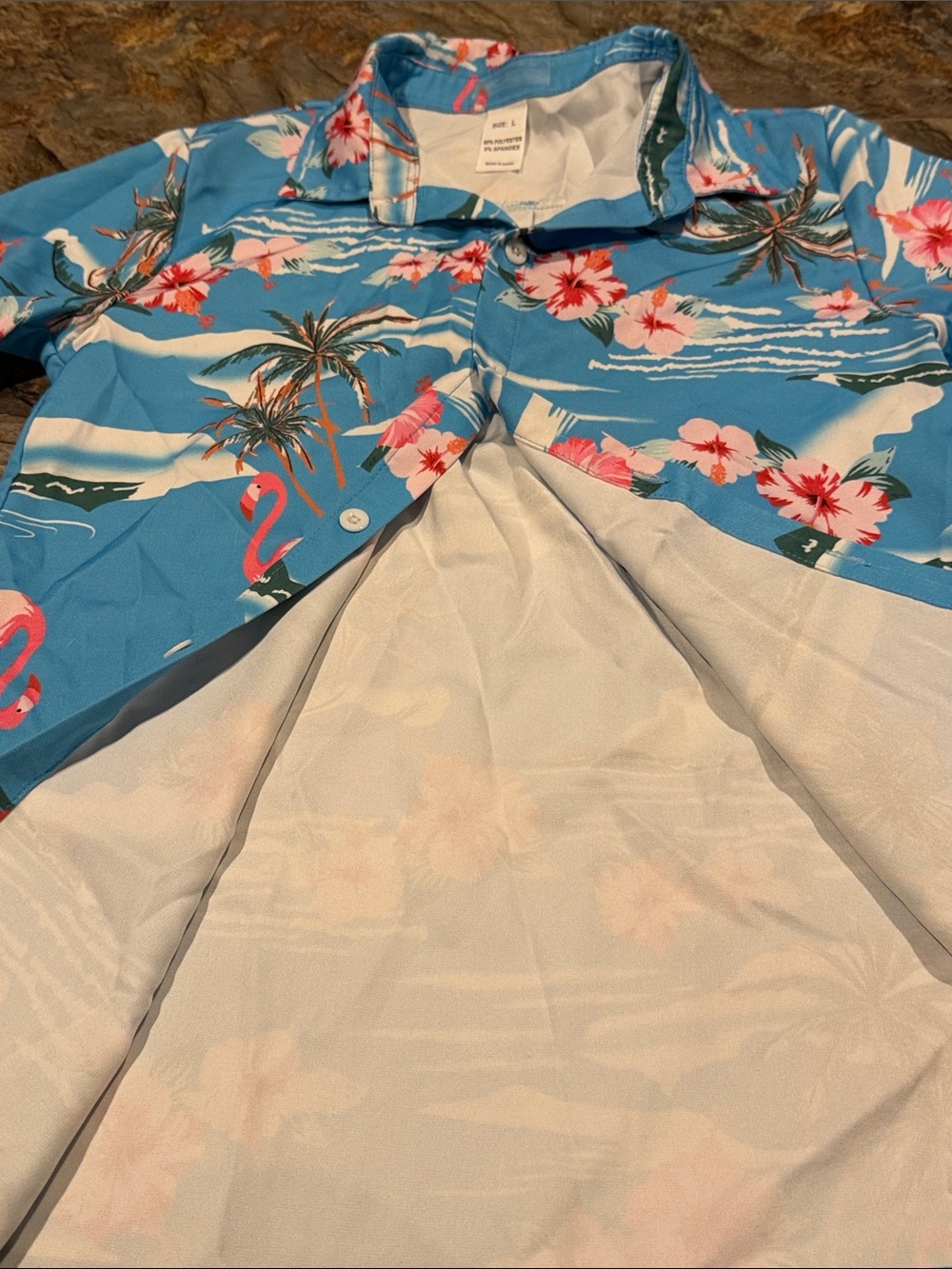 Boys size large short sleeve Hawaiian button down shirt - Picture 8 of 9